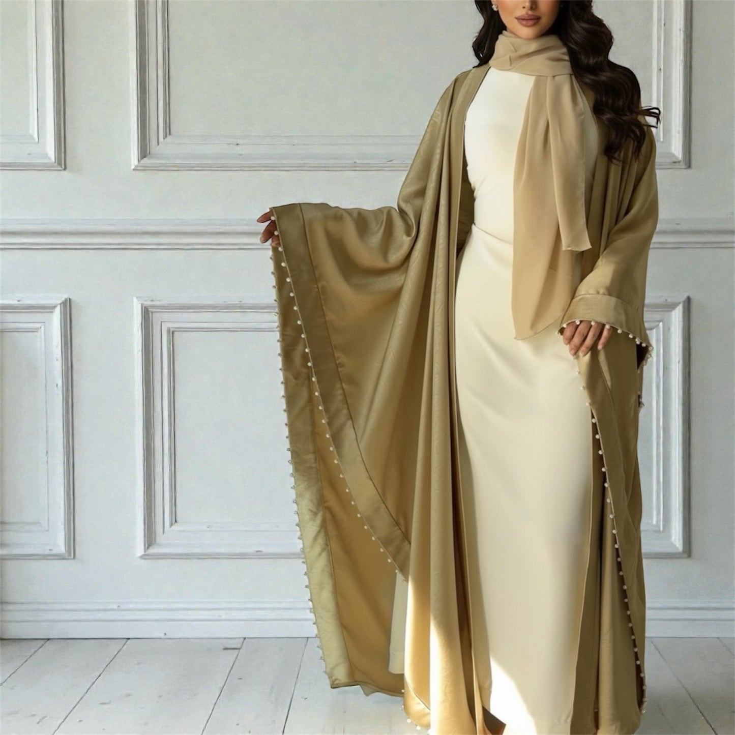 عباية ذَهب - بيج ذَهبي -