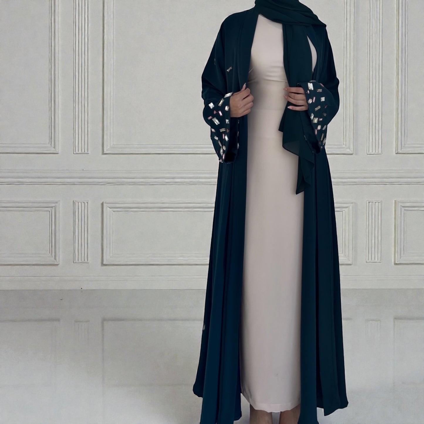 عباية تَرف - أخضر مَلكي -