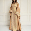 عباية زينة - لون بيج وذهبي