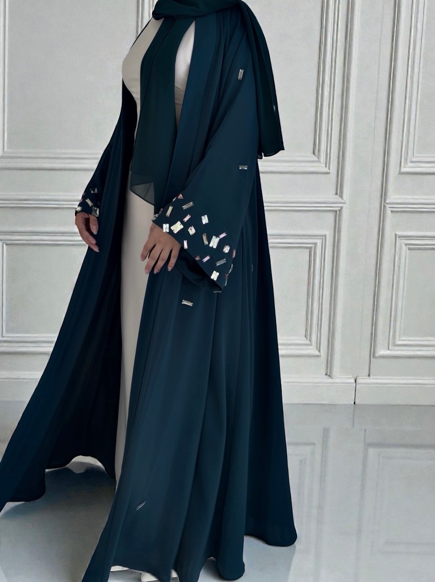 عباية تَرف - أخضر مَلكي -